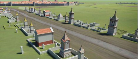 L'entrée dans Cologne à l'époque de César. (c) Colonia3D