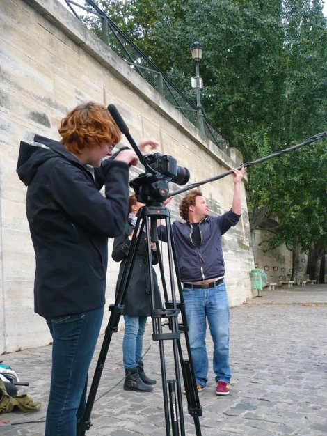 Stephanie Dufford à la caméra, Jack C. Newell à la perche. (c) Claire Dixsaut